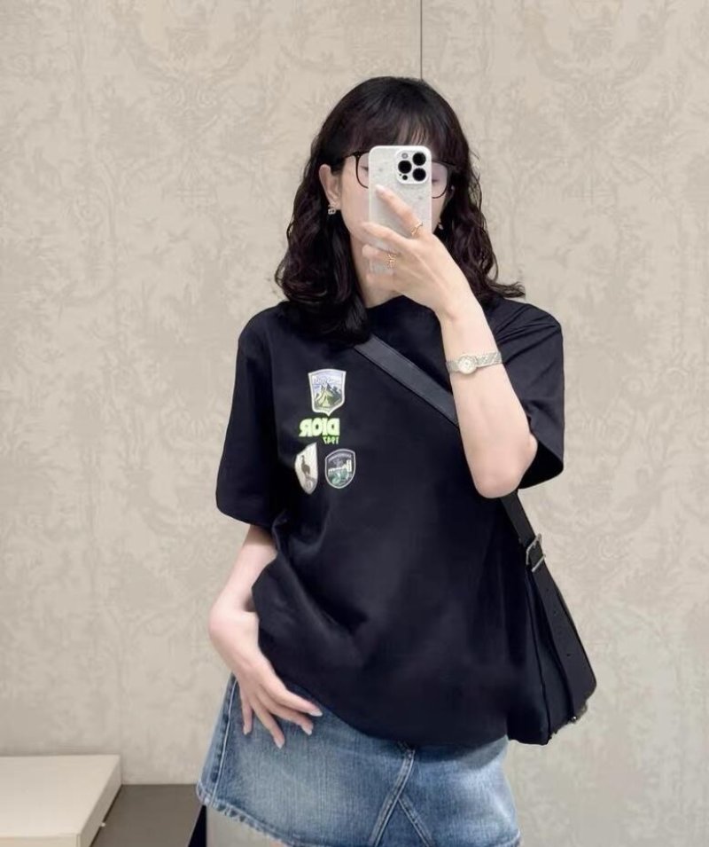 Dior 1947 Multi-Badge Black T-Shirt view