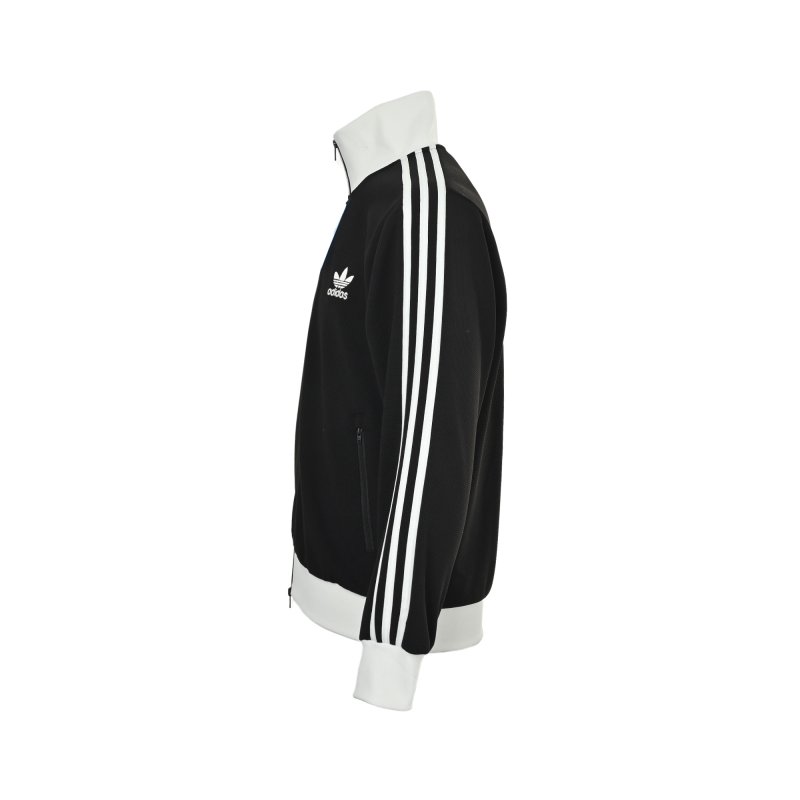 Adidas Classic Black Track Jacket with White Stripes view