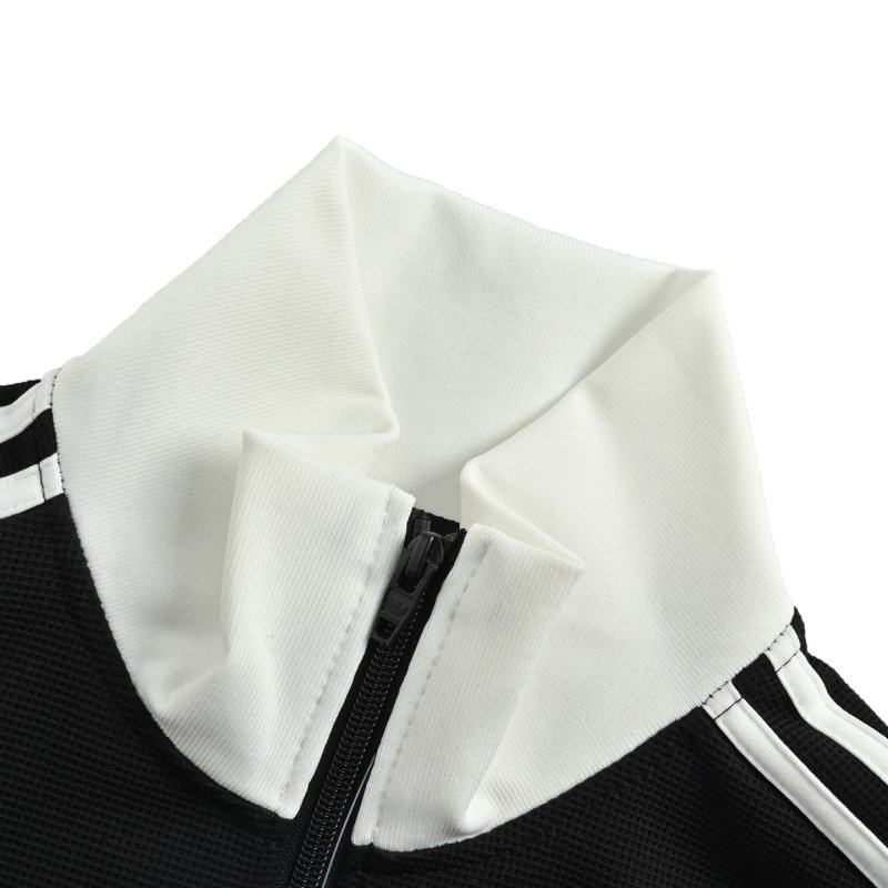 Adidas Classic Black Track Jacket with White Stripes view