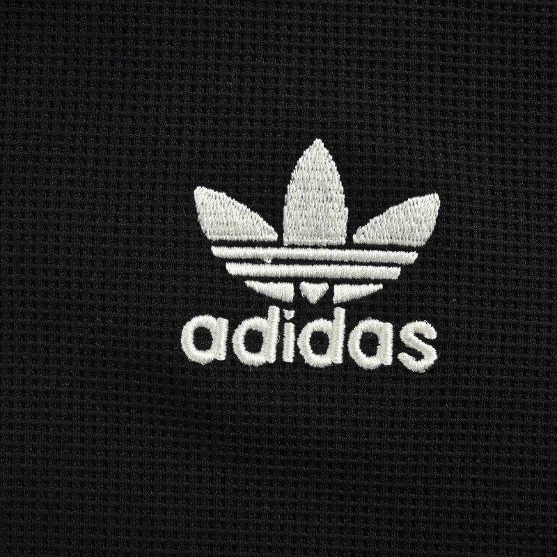 Adidas Classic Black Track Jacket with White Stripes view