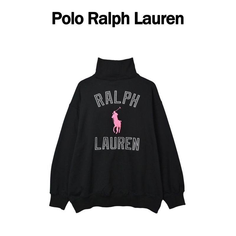 Ralph Lauren Black Hoodie with Pink Pony Logo view