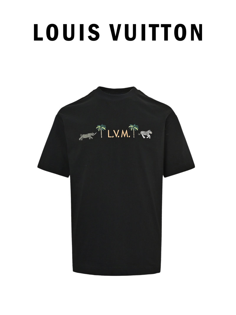 Louis Vuitton Palm Tiger Graphic Black T-Shirt view