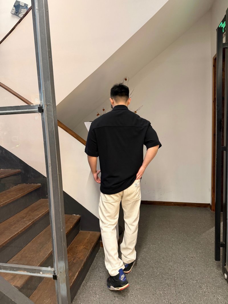 YSL Black Short-Sleeve Polo Shirt view