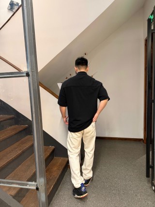 YSL Black Short-Sleeve Polo Shirt view 5