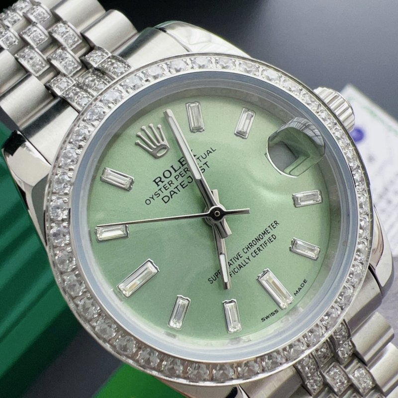Rolex Datejust 31mm Diamond Mint Green Dial Steel Watch view