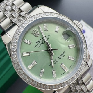 Rolex Datejust 31mm Diamond Mint Green Dial Steel Watch view 4