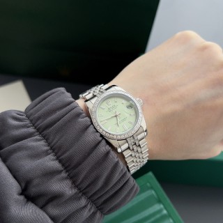 Rolex Datejust 31mm Diamond Mint Green Dial Steel Watch view 9
