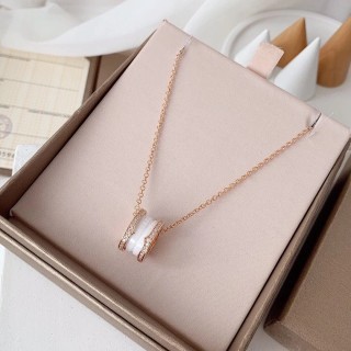 Bvlgari B.Zero1 Design Legend White Ceramic Rose Gold Necklace
