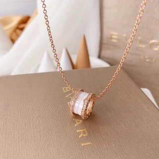 Bvlgari B.Zero1 Design Legend White Ceramic Rose Gold Necklace view 3