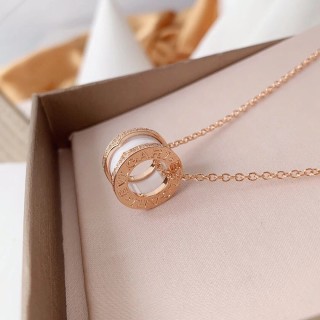 Bvlgari B.Zero1 Design Legend White Ceramic Rose Gold Necklace view 7