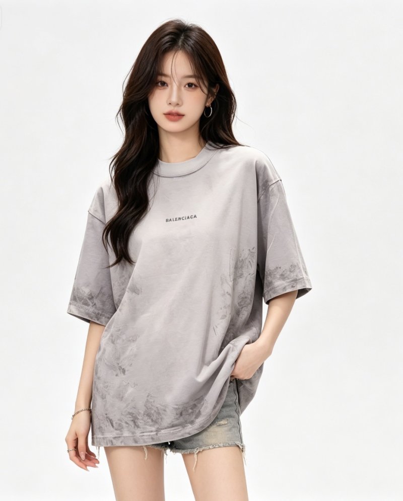 Balenciaga Grey Vintage Wash T-Shirt