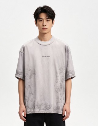 Balenciaga Grey Vintage Wash T-Shirt view 8