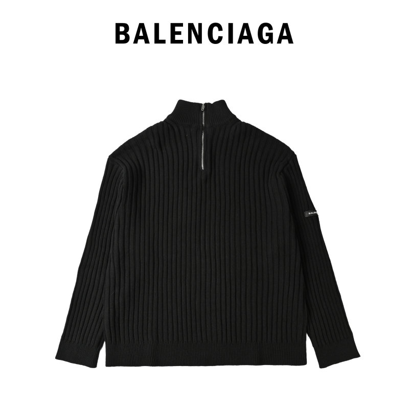 Black Ribbed Knit Cardigan Sweater view