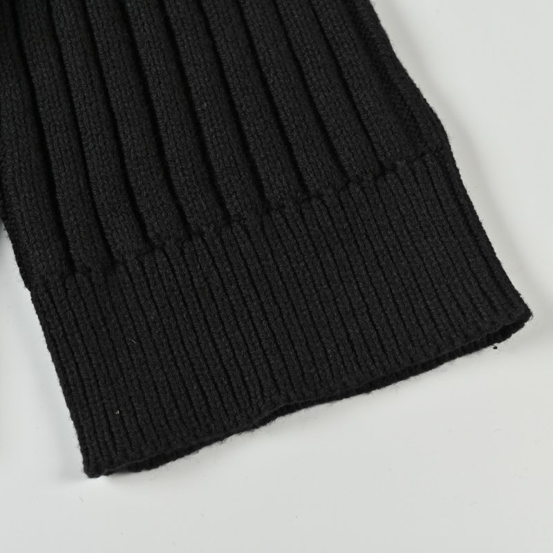 Black Ribbed Knit Cardigan Sweater view