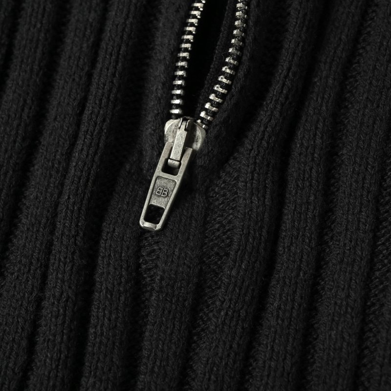 Black Ribbed Knit Cardigan Sweater view