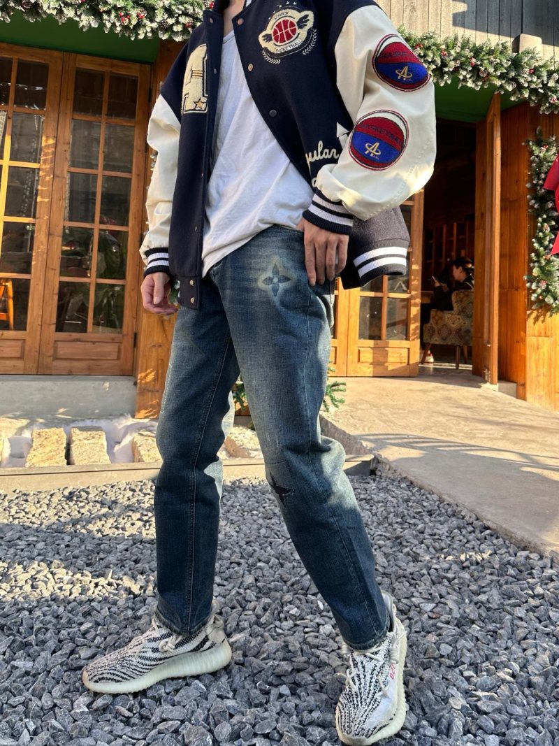 Premium Distressed Blue Denim Jeans view
