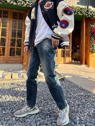 Premium Distressed Blue Denim Jeans view 4