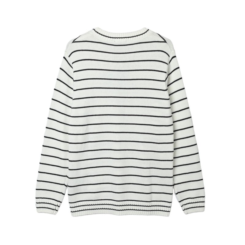 Prada Milano Striped Wool Blend Sweater Cream/Navy view