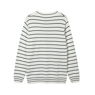 Prada Milano Striped Wool Blend Sweater Cream/Navy view 4