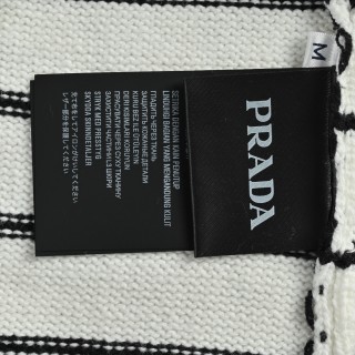 Prada Milano Striped Wool Blend Sweater Cream/Navy view 9