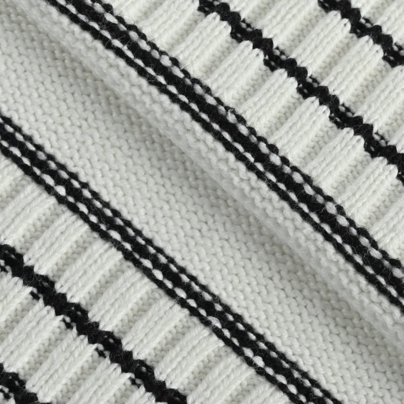 Prada Milano Striped Wool Blend Sweater Cream/Navy view