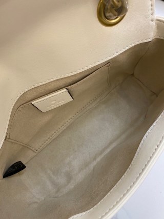 Gucci GG Marmont White Quilted Chain Shoulder Bag view 9