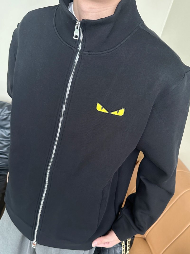 Fendi Black Monster Eye Zip Jacket