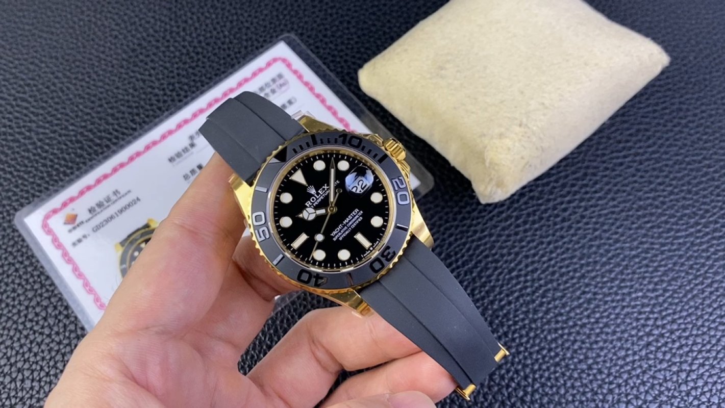 Rolex Yacht-Master 42mm Gold & Black Ceramic Watch