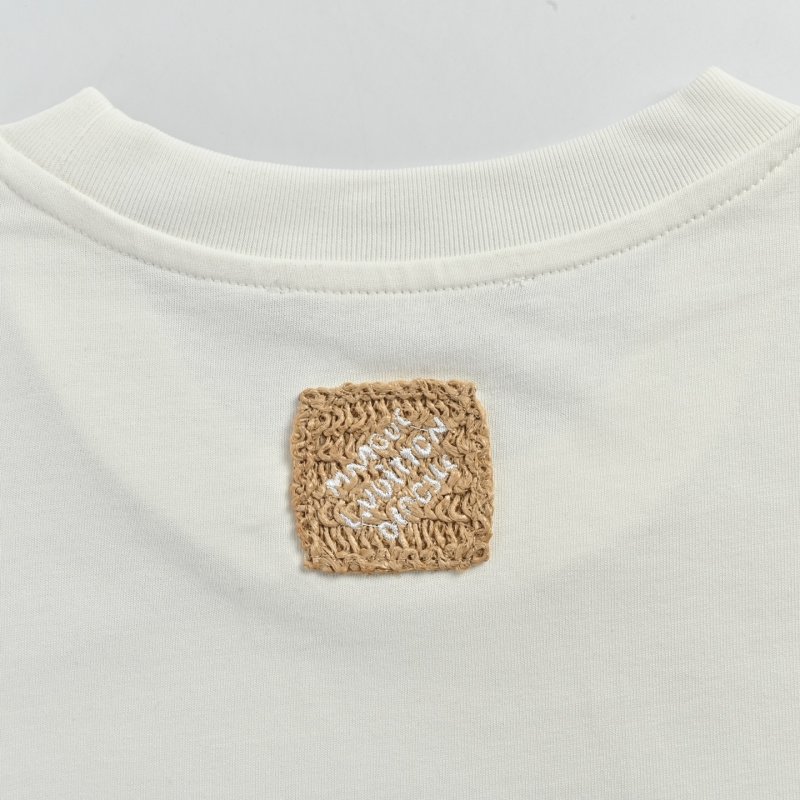 White Short Sleeve T-Shirt with Gold Embroidered Logo view