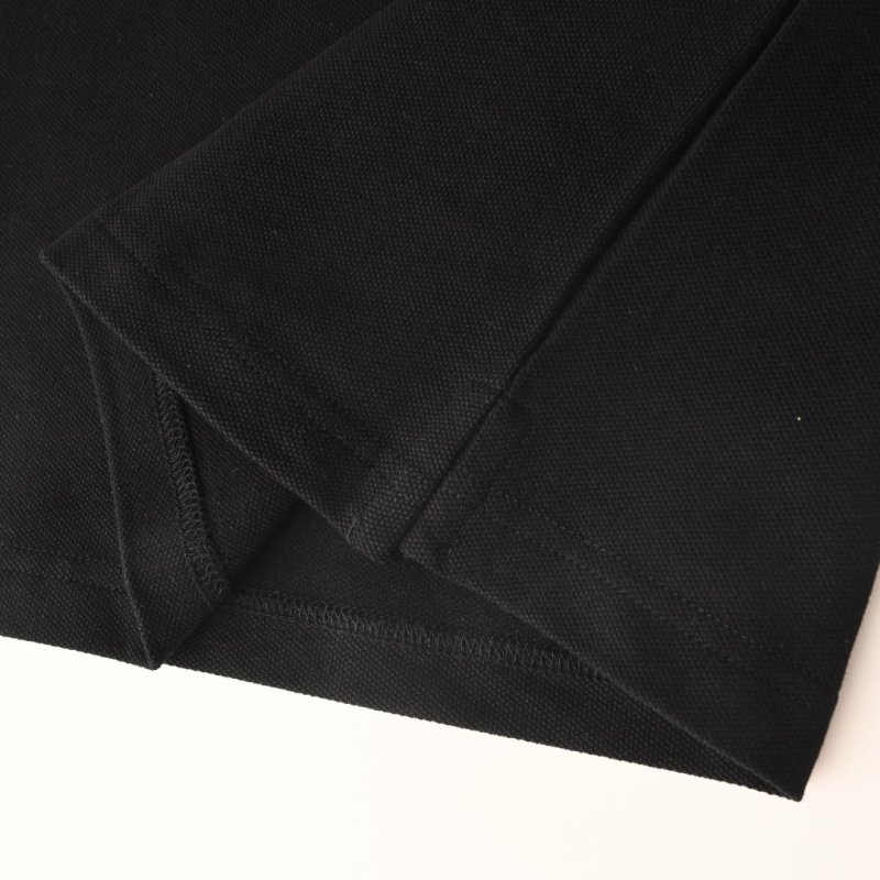 Moncler Black Polo Shirt with Red & White Stripe Trim view