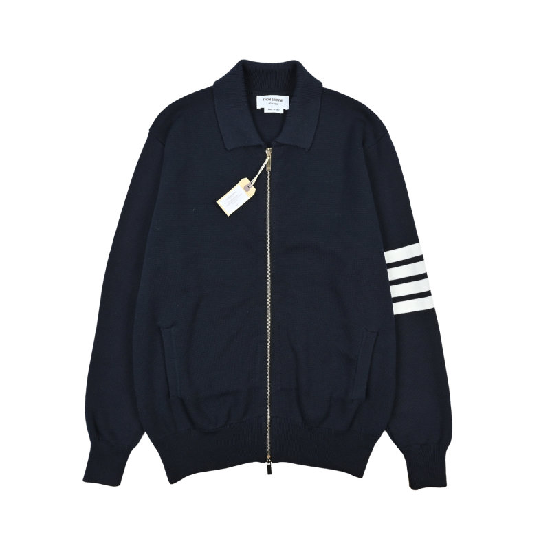 Essentials Black Zip Hoodie with White Stripe Detail view