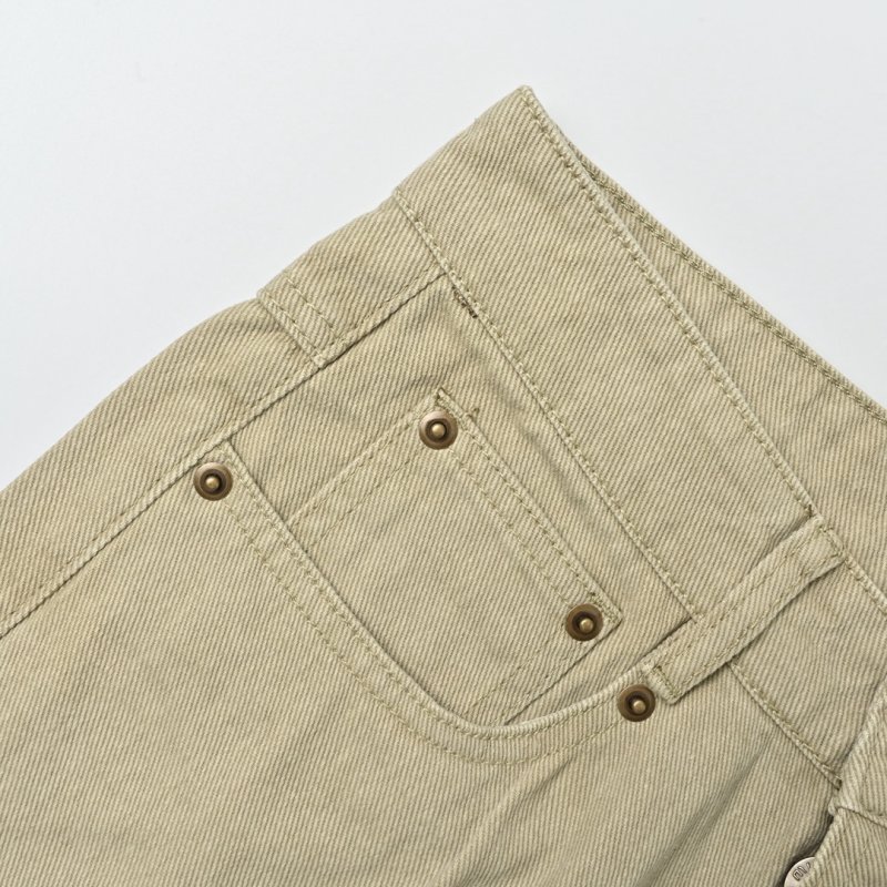 Cream Straight-Leg Denim Jeans view