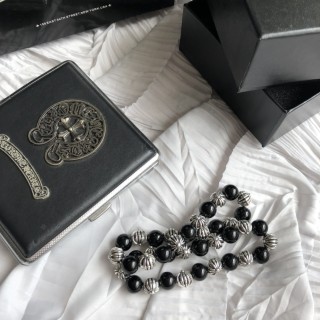 Chrome Hearts Silver Cross Bead Bracelet - Black & Silver view 6