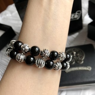 Chrome Hearts Silver Cross Bead Bracelet - Black & Silver view 9
