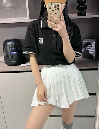 Black Embroidered Logo Polo Shirt with Contrast Trim