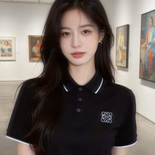 Black Embroidered Logo Polo Shirt with Contrast Trim view 5