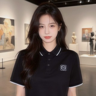 Black Embroidered Logo Polo Shirt with Contrast Trim view 6