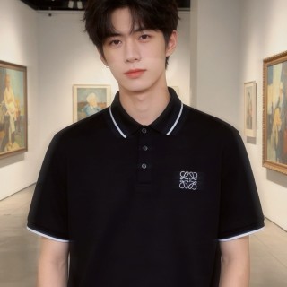 Black Embroidered Logo Polo Shirt with Contrast Trim view 7