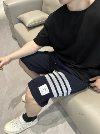 Black & White Stripe Ribbed Shorts view 9