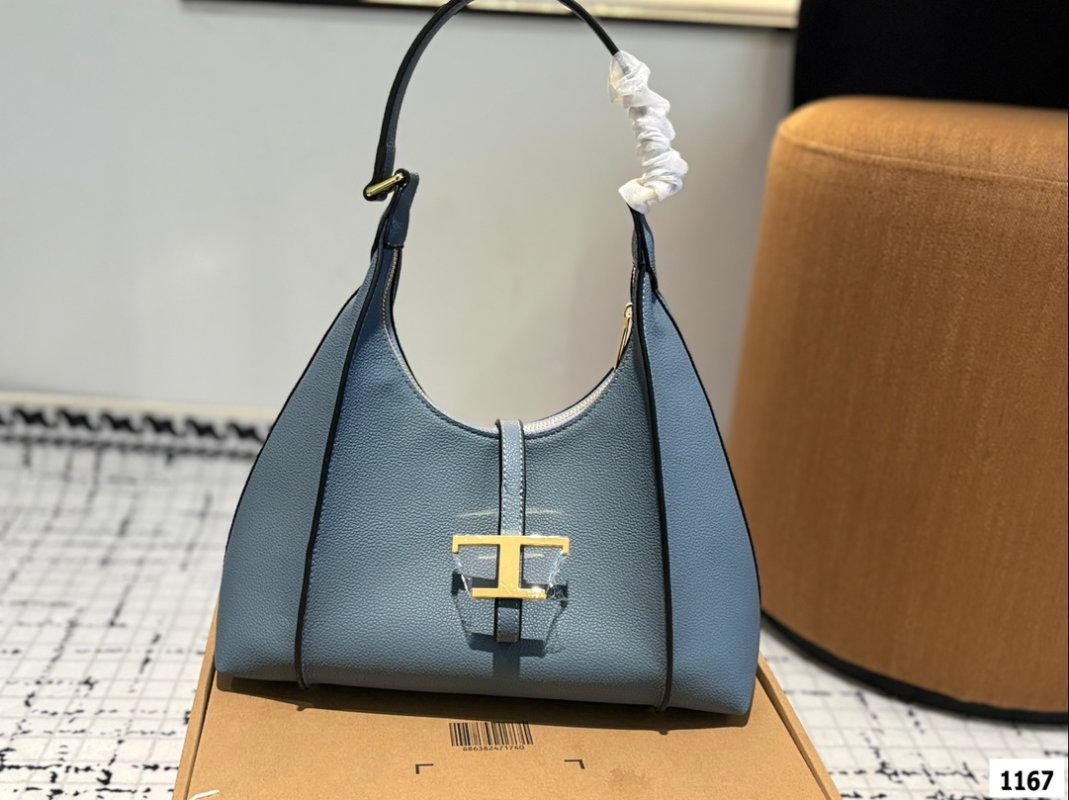 Tod's DiBag Slate Blue Leather Shoulder Bag