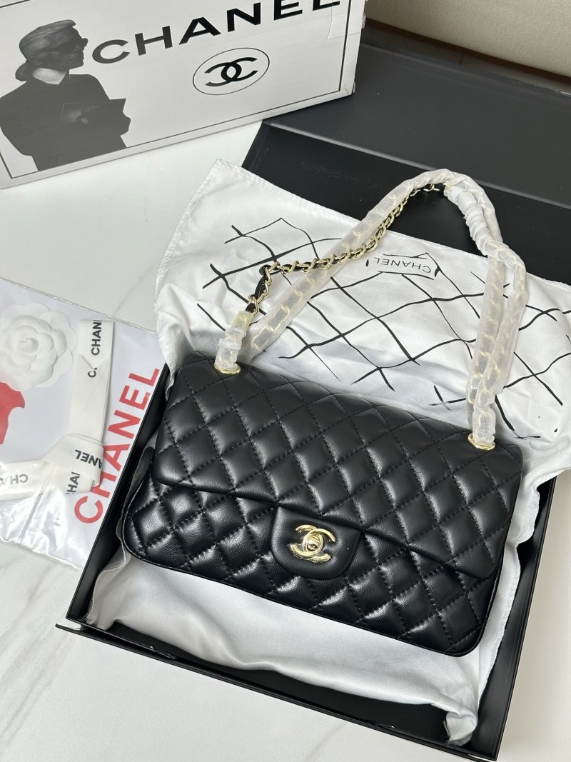 Chanel CF 2.55 Classic Quilted Leather Shoulder Bag Black