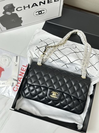 Chanel CF 2.55 Classic Quilted Leather Shoulder Bag Black