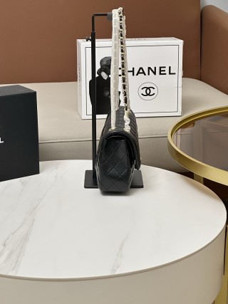 Chanel CF 2.55 Classic Quilted Leather Shoulder Bag Black view 6