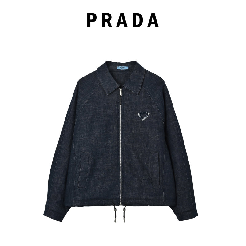 Ikesai Navy Denim Zip Jacket view