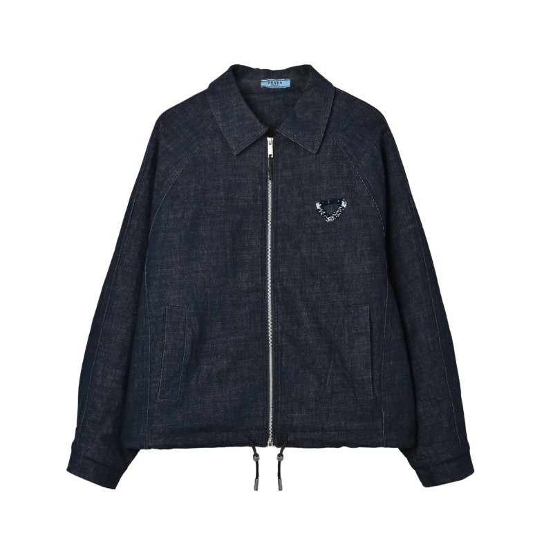 Ikesai Navy Denim Zip Jacket view