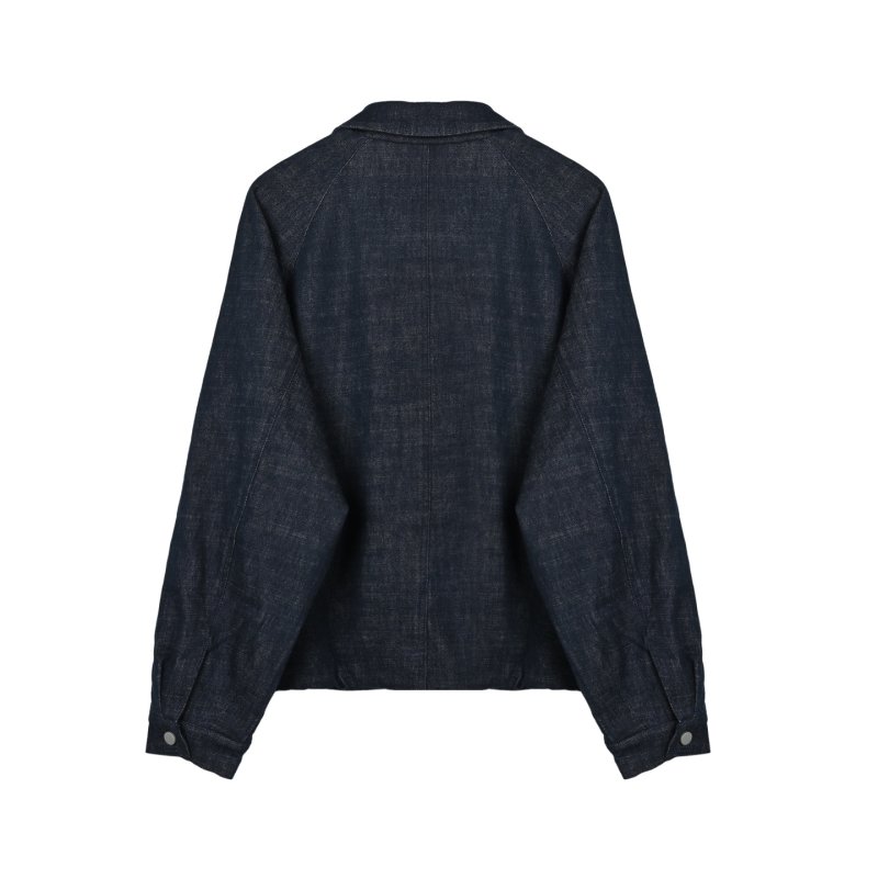 Ikesai Navy Denim Zip Jacket view