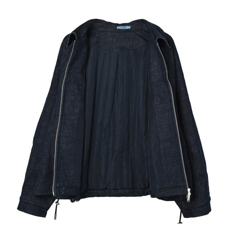 Ikesai Navy Denim Zip Jacket view