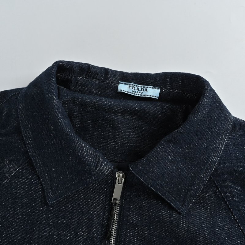 Ikesai Navy Denim Zip Jacket view