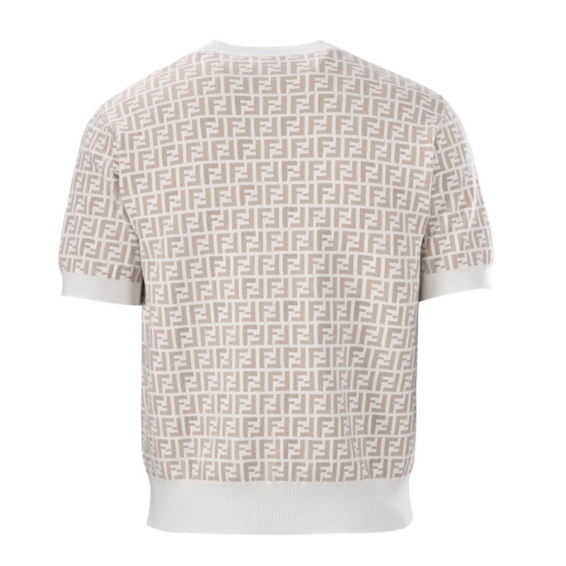 Fendi FF Monogram Knit T-Shirt Cream view