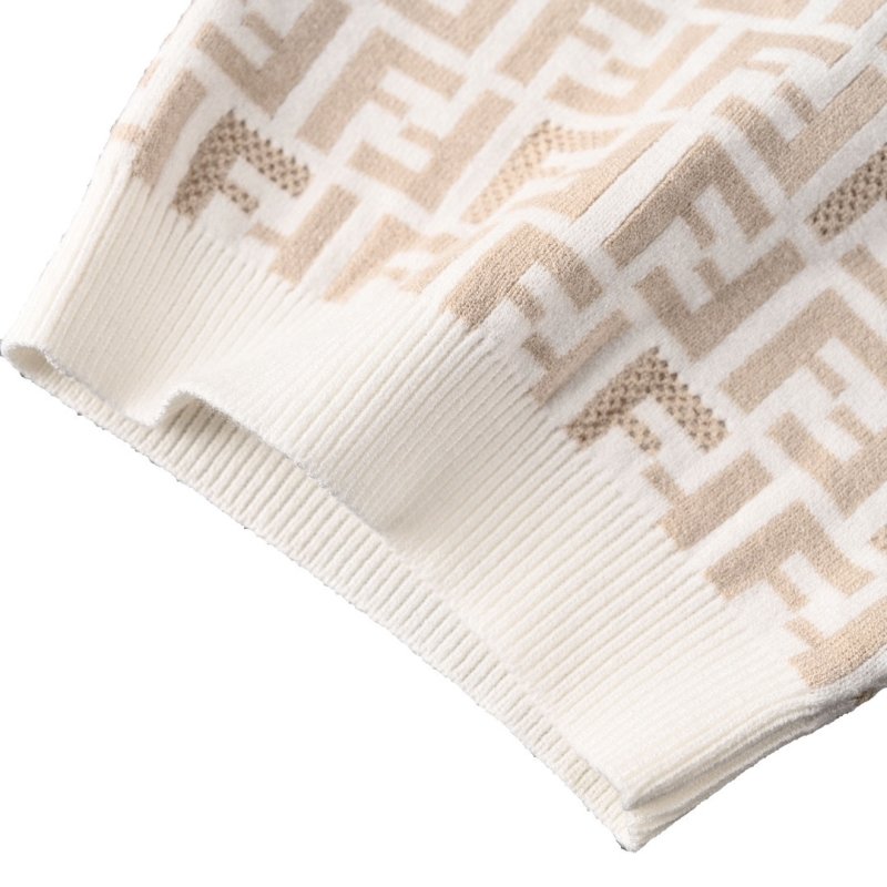 Fendi FF Monogram Knit T-Shirt Cream view